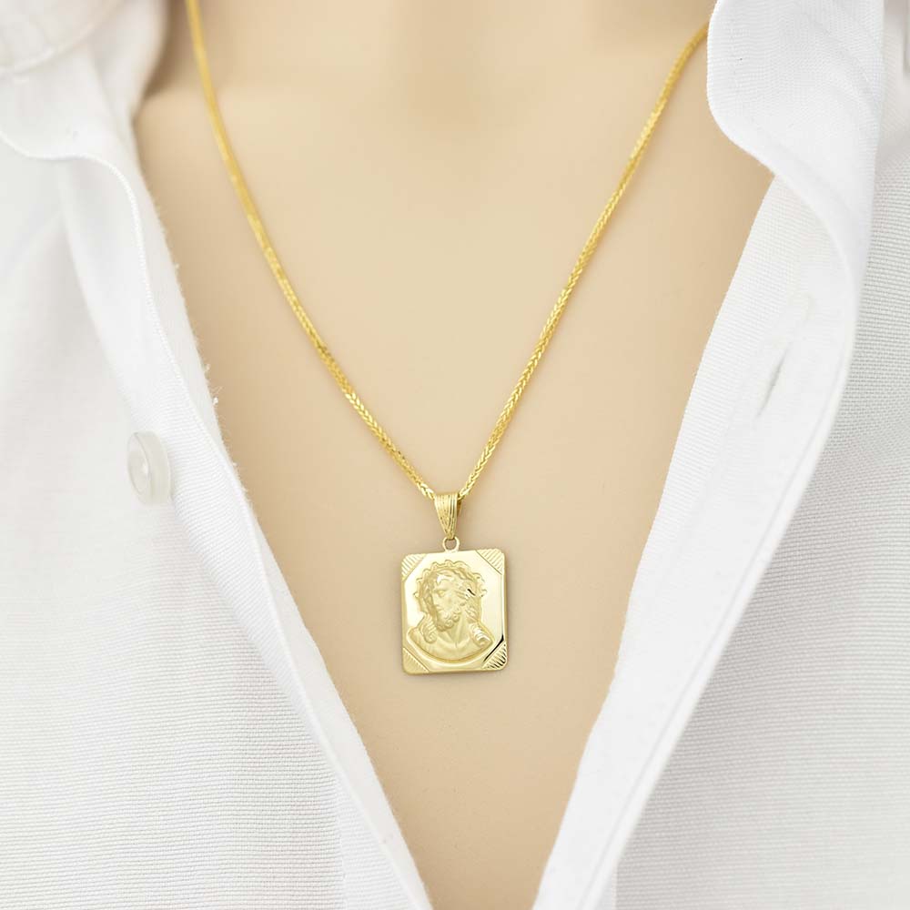 Χρυσό Φυλαχτό Κ9 Με Τον Χριστό